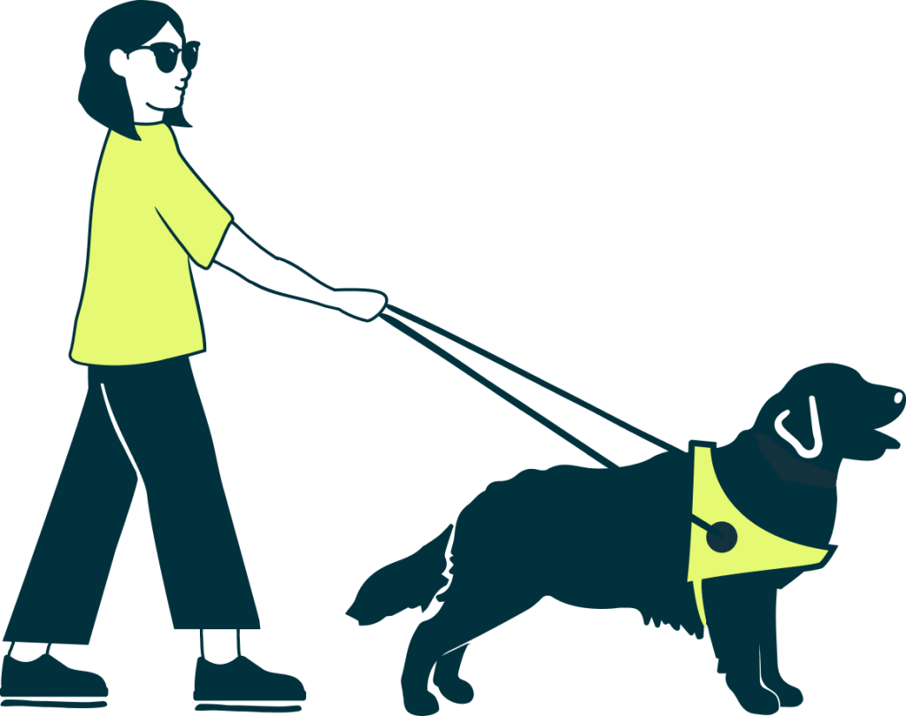 Dog blind woman